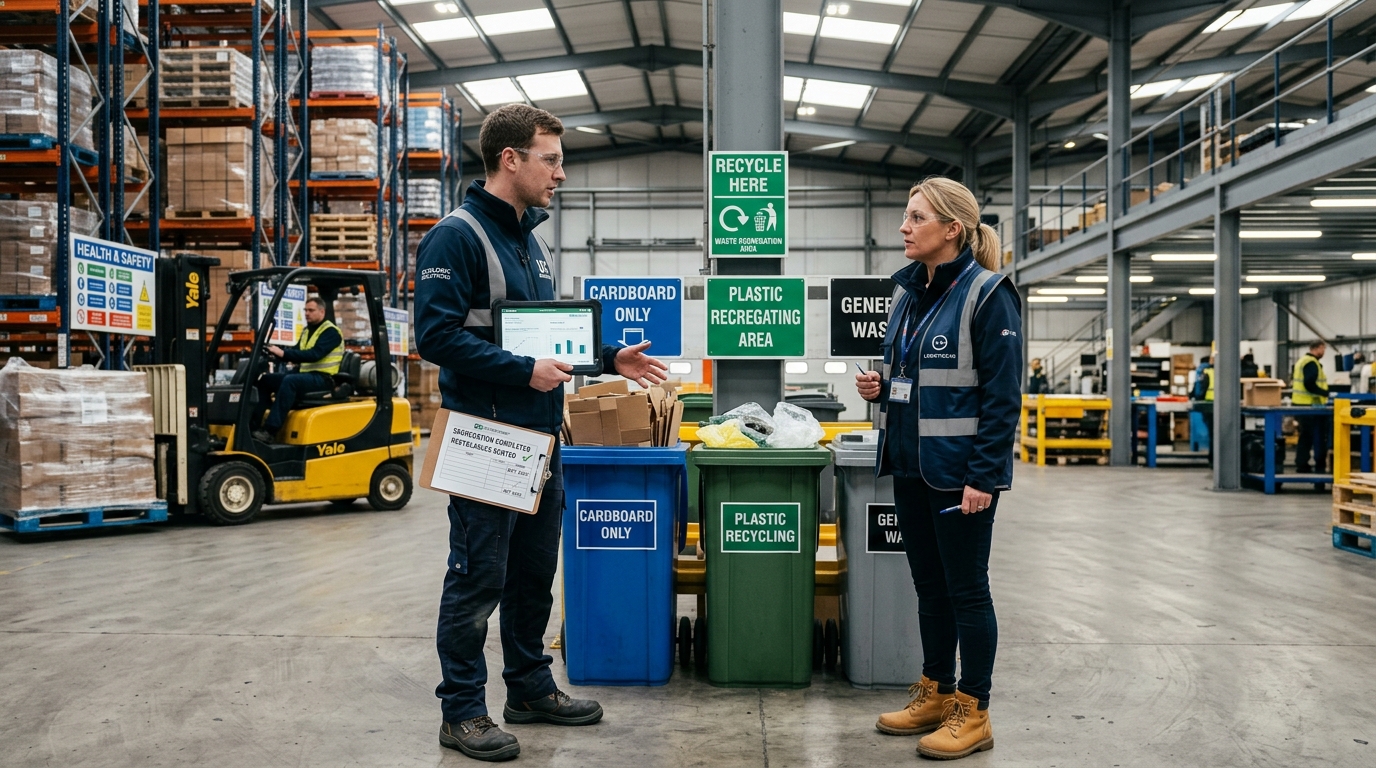Commercial waste segregation and resource management audit in UK warehouse